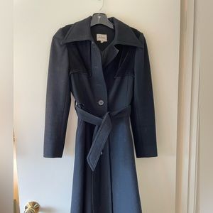 Wool and Suede A Line Vintage Coat